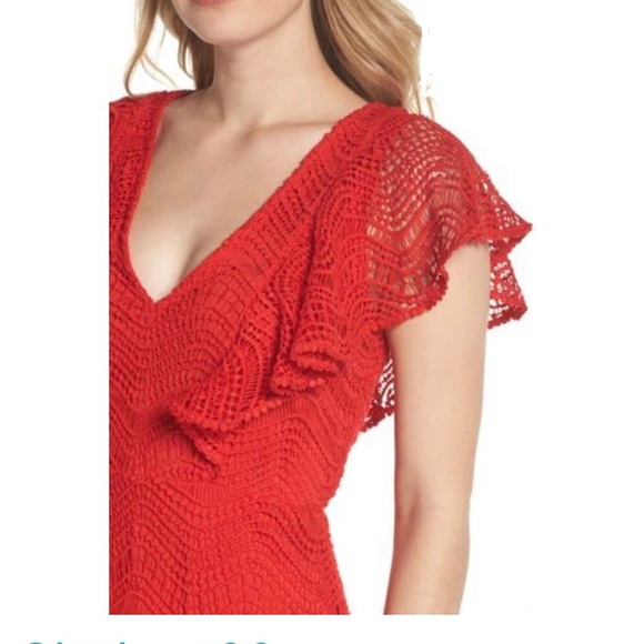 Chelsea28 ruffle sleeve lace fit and flare dress - Picture 5 of 8